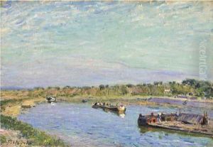 Le Port De Saint Mammes, Le Matin by Alfred Sisley