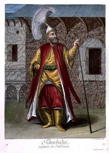 Tchorbadji, captain of the janissaries, 18th century by Gerard Jean Baptiste Scotin