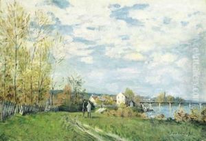 Bords De Seine A Bougival by Alfred Sisley