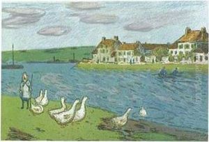 Bords De Riviere (les Oies) (delteil 6; Johnson 141) by Alfred Sisley