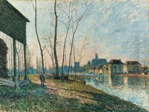 Matin De Fvrier Moret-sur-loing by Alfred Sisley