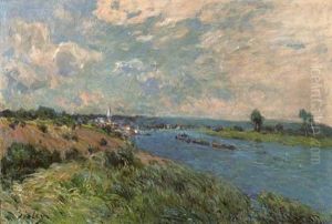 La Seine Saint-cloud by Alfred Sisley