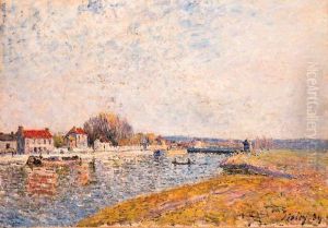 Le Barrage, Canal Du Loing Saint-mamms by Alfred Sisley