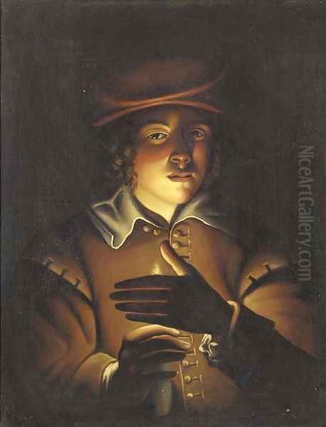 A boy holding a candle - view 1