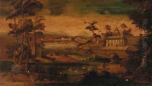 Figures in a chinoiserie landscape