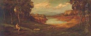 A nude in an extensive landscape