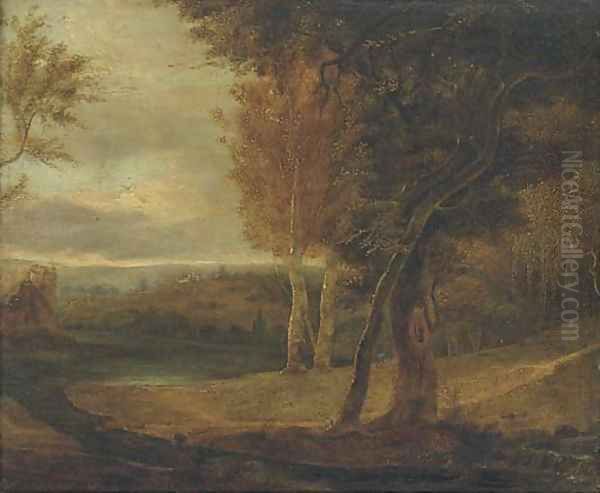 An extensive landscape with a lake, and a manor in the distance - view 1