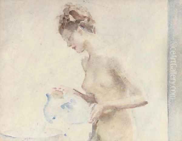 Filling up the bath, a female nude - view 1
