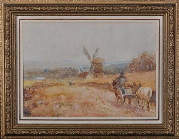 A Horsecart Approaching A Windmill - view 1