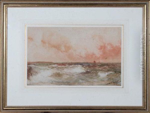 A Sea Study With Fishing Boats On The Horizon - view 1