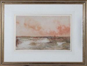A Sea Study With Fishing Boats On The Horizon by John Falconar Slater