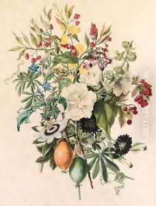 Two bouquets of flowers by English School