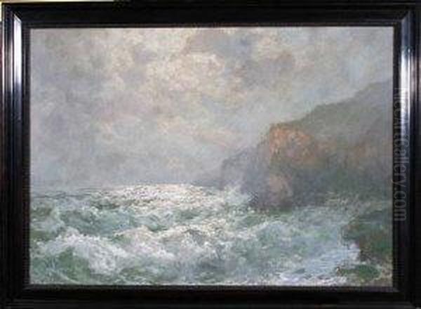 Waves Breaking Against Cliffs - view 1