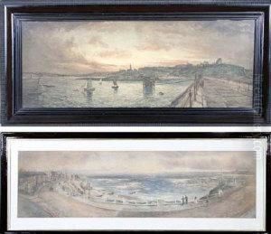 "cullercoats Bay" And "tynemouth Pier" by John Falconar Slater
