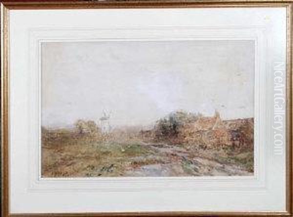 Country Landscape With A Farmhouse And A Windmill - view 1