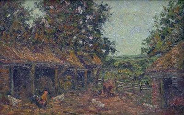 Hens In A Farmyard - view 1
