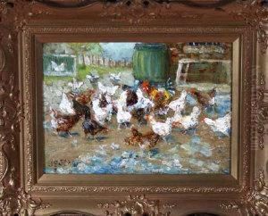 Poultry In A Yard by John Falconar Slater