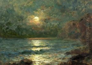 Coastal View At Sunset by John Falconar Slater