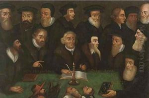 A group of protestant divines identified as Luther