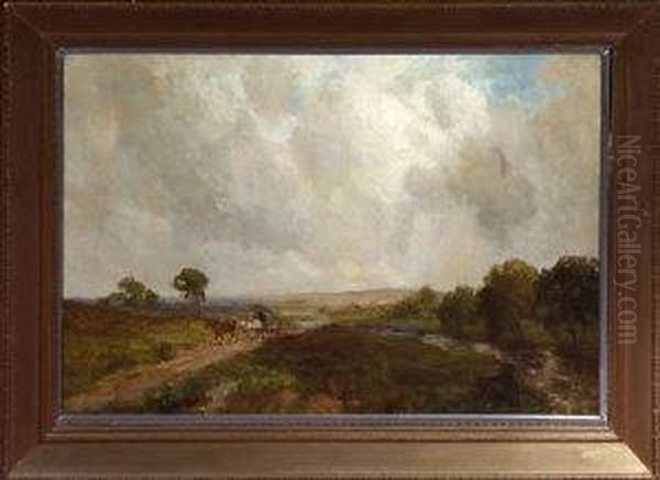 A Horsedrawn Wagon On A Riverside Road - view 1