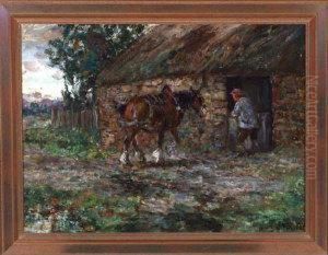A Farmer Stabling His Horse by John Falconar Slater