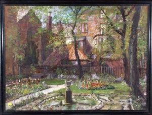 A Tynemouth Garden With An Ornamental Pond In Summer.
