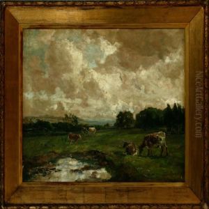 Summer Landscape With Grazing Cattle by John Falconar Slater