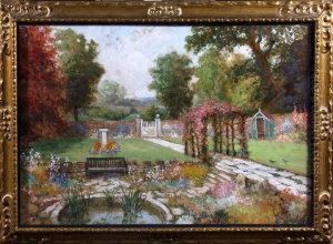 A Walled Garden In Summer