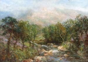 A Wooded River Valley In Springtime