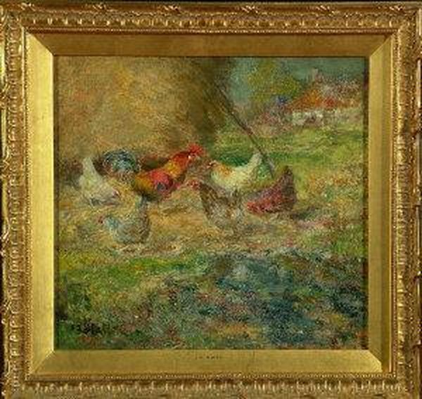 Poultry Near A Haystack - view 1