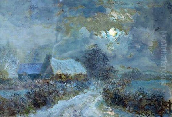 Winter Landscape With A Steadingby A Track - view 1
