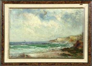 12in. X 17 1/2in. A Sunny
Coastal Scene With A Sailing Boat In The Middle Distance Signed 12in. X 17 1/2in. A Sunny
Coastal Scene With A Sailing Boat In The Middle Distance Signed