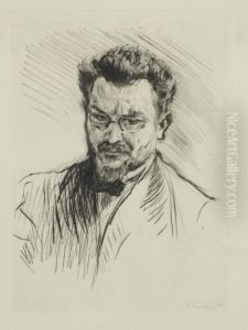 Selbstbildnis Mit Gerunzelten Brauen by Max Slevogt