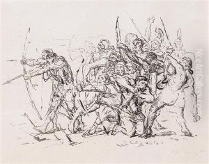 Drei Darstellungen Von Kampfszenen. by Max Slevogt