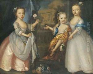 Group portrait of three children of William Meachin by English School