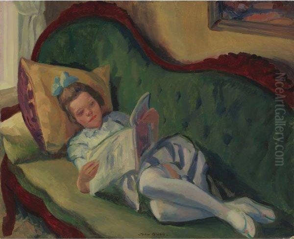 Young Girl Reading, Gloucester - view 1