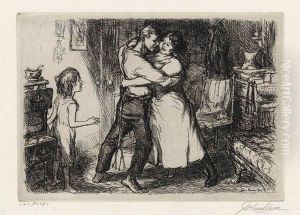 Man,
Wife And Child by John Sloan