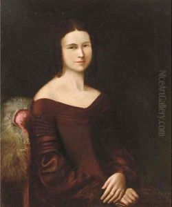 Portrait of a lady, half-length, seated, in a brown dress