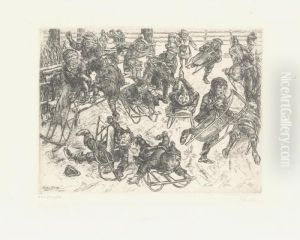 Boys Sledding - State Iii by John Sloan