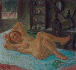 Reclining Nude And Press by John Sloan