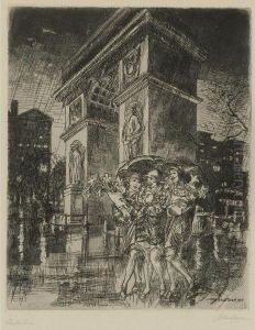 Bonfire And Easter Eve, Washington Square by John Sloan