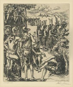 Knees And Aborigines. by John Sloan