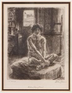 Nude On Posing Stand by John Sloan