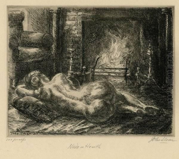Nude On Hearth - view 1