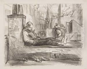 Saturday Afternoon On The Roof by John Sloan