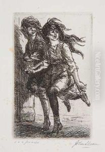 Girls Running by John Sloan