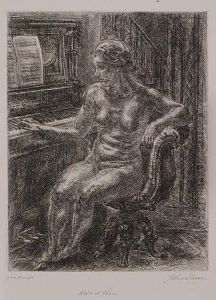 Nude At Piano by John Sloan