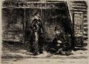 Girl And Beggar by John Sloan