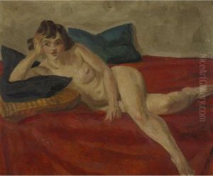 Nude On Red Velvet by John Sloan