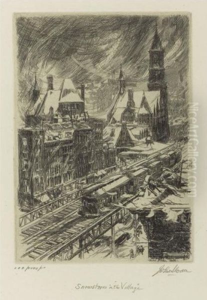 Snowstorm In The Village (morse 216) - view 1